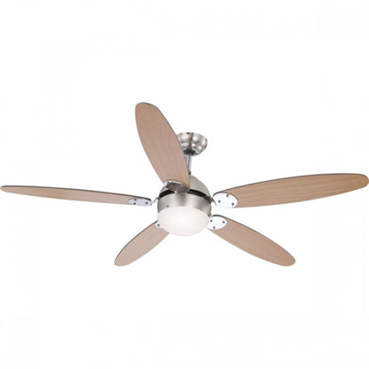 Ventilator de tavan cu iluminare LED SI BOXA, Diametru 52 cm, 3 trepte viteza, Telecomanda, 3 nuante culoare, 15W
