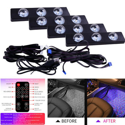Set lumini ambientale Starlight RGB cu telecomanda 7 lumini A12 ! REDUCERE