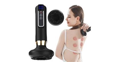 Aparat de Masaj Electric PREMIUM, 12 trepte de intensitate, drenaj limfatic si anticelulita, cupping terapeutic, bile de otel, design portabil, reincarcabil, ideal ingrijire personala si relaxare, Negru
