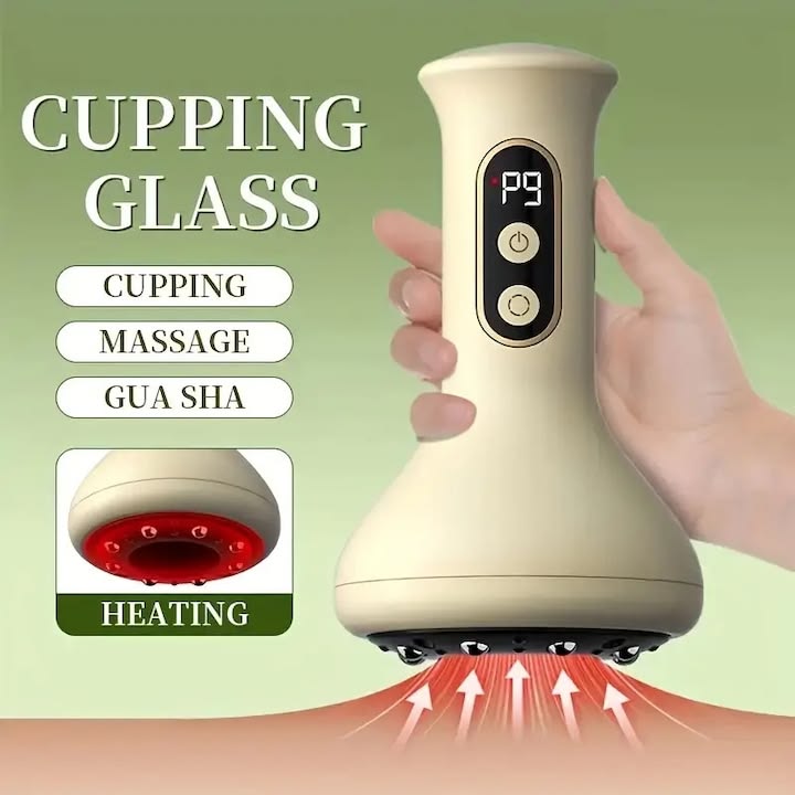 Aparat de Masaj Electric PREMIUM, 9 trepte de intensitate, drenaj limfatic si anticelulita, cupping terapeutic, bile de otel, design portabil, reincarcabil, ideal ingrijire personala si relaxare