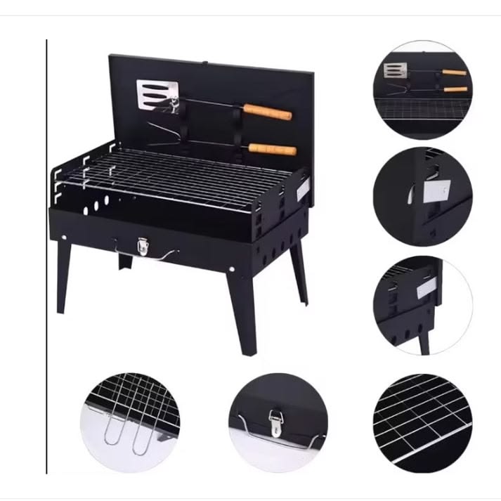 Gratar de gradina pliabil tip servieta cu accesorii gratar incluse ! REDUCERE