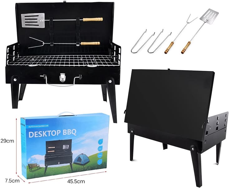 Gratar de gradina pliabil tip servieta cu accesorii gratar incluse ! REDUCERE