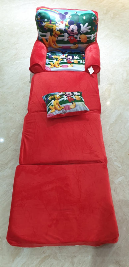 Fotoliu din plus extensibil in 4 pliuri, Mickey si Prietenii, 150 cm, Rosu ! REDUCERE