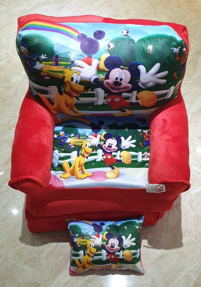 Fotoliu din plus extensibil in 4 pliuri, Mickey si Prietenii, 150 cm, Rosu ! REDUCERE