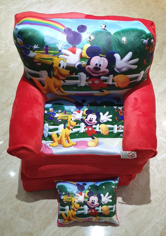 Fotoliu din plus extensibil in 4 pliuri, Mickey si Prietenii, 150 cm, Rosu ! REDUCERE