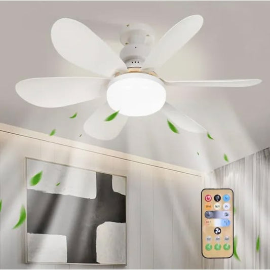 Ventilator de tavan cu iluminare LED SI BOXA, Diametru 52 cm, 3 trepte viteza, Telecomanda, 3 nuante culoare, 15W