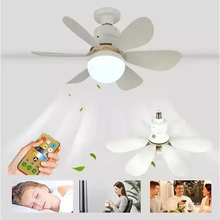 Ventilator de tavan cu iluminare LED, Diametru 52 cm, 3 trepte viteza, Telecomanda, 3 nuante culoare, 15W