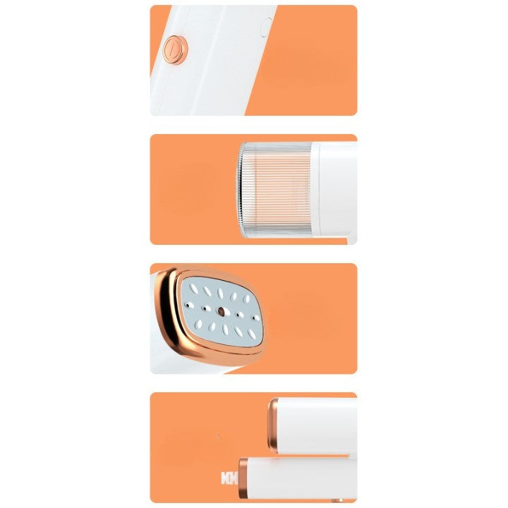 Aparat de Calcat Vertical Portabil cu Abur, PREMIUM, Putere 1000W, Rezervor de 100 ml, Priza, Functie Anti Calcar si Auto Curatare, Pliabil, 15x17x7.5 cm, Alb