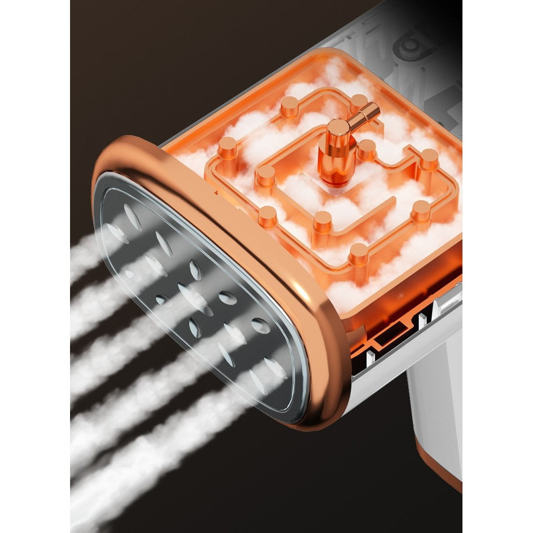 Aparat de Calcat Vertical Portabil cu Abur, PREMIUM, Putere 1000W, Rezervor de 100 ml, Priza, Functie Anti Calcar si Auto Curatare, Pliabil, 15x17x7.5 cm, Alb