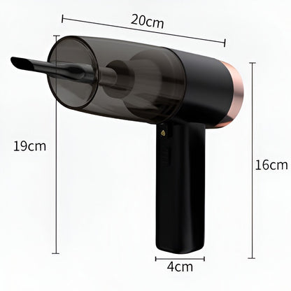 Aspirator Portabil Auto, PREMIUM , pentru Casa si Masina, Cablu Auto, Tub Prelungitor, 4 Capete de Aspirare, 20x16x19cm, Negru