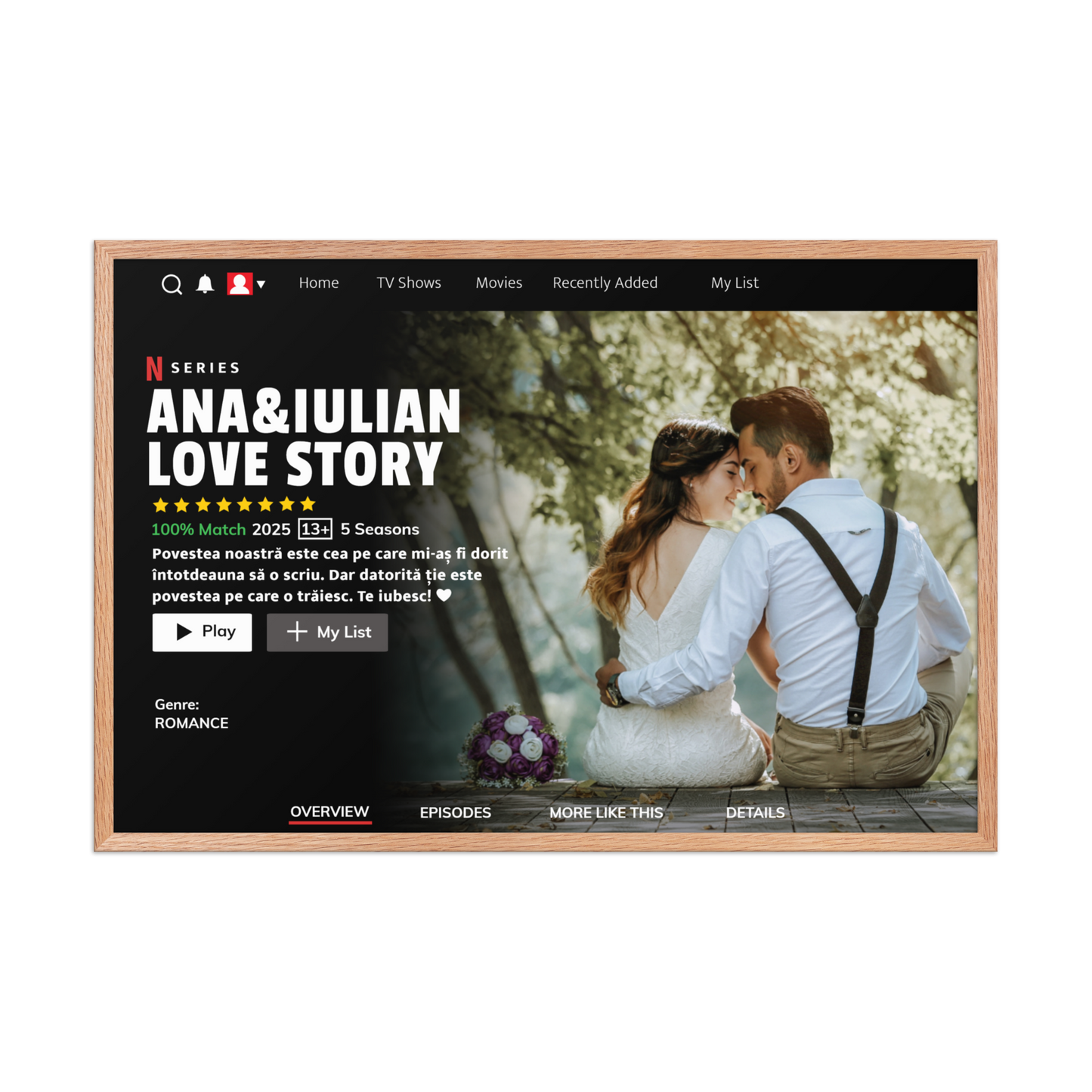 TABLOU NETFLIX PERSONALIZAT CU IMAGINEA SI TEXTUL DORIT ! REDUCERE