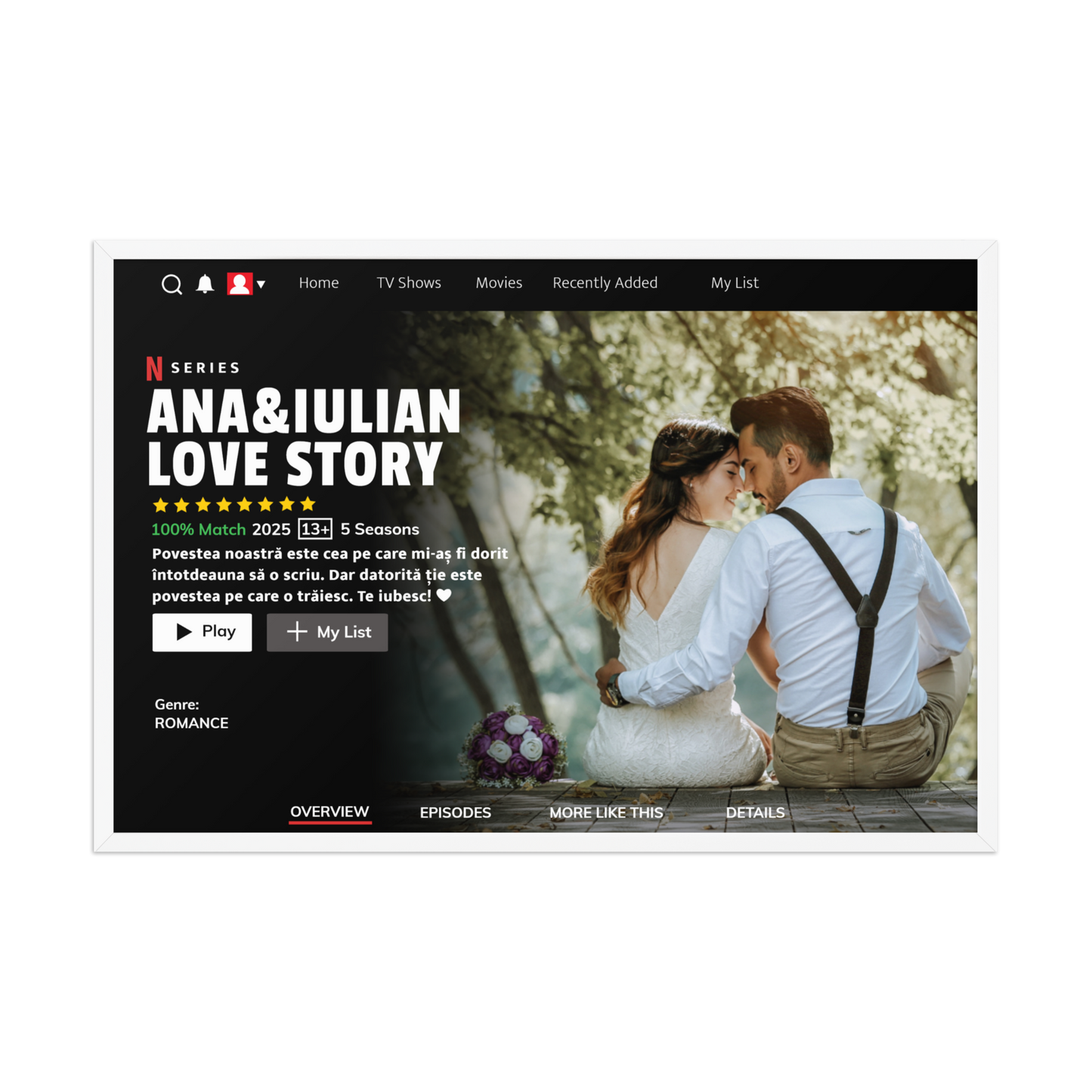 TABLOU NETFLIX PERSONALIZAT CU IMAGINEA SI TEXTUL DORIT ! REDUCERE