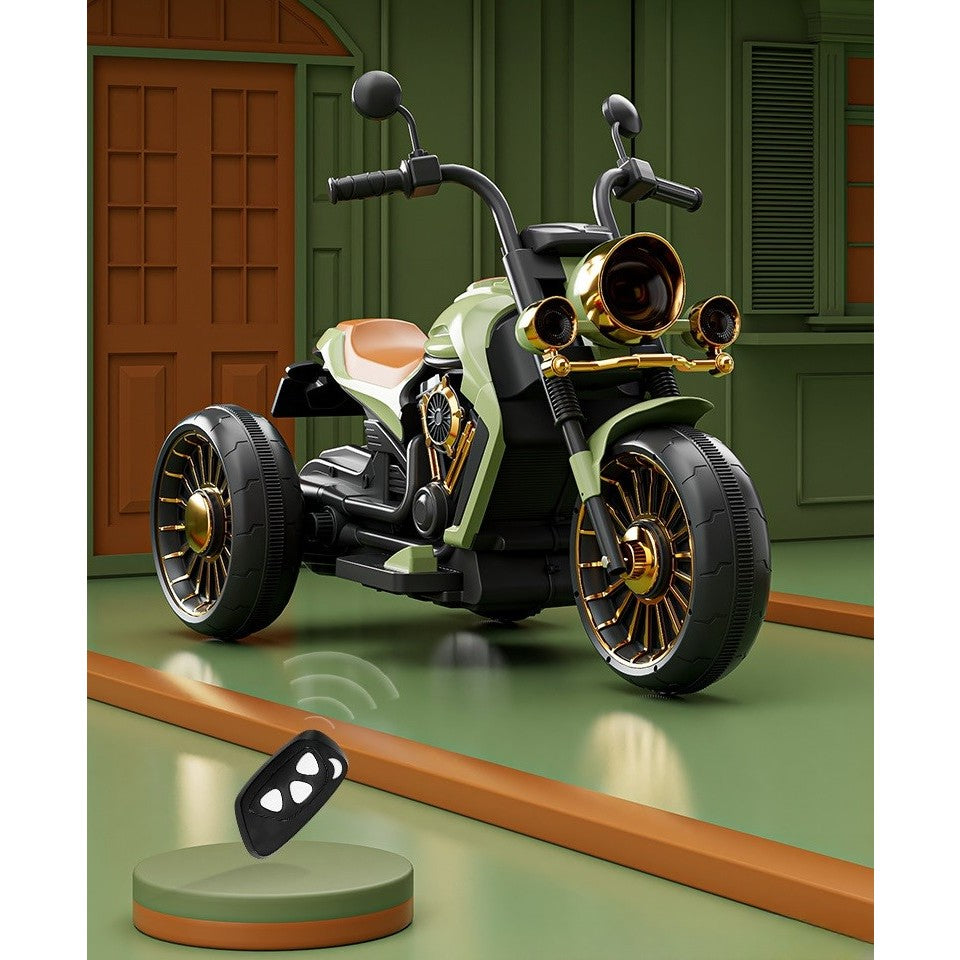 Motocicleta Electrica , cu Acumulator, Bluetooth, Sistem Anti-Rasturnare, Sistem de Lumini si Sunet, 1-8 Ani, 93 x 48 x 63 cm, Verde