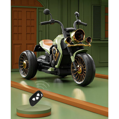 Motocicleta Electrica , cu Acumulator, Bluetooth, Sistem Anti-Rasturnare, Sistem de Lumini si Sunet, 1-8 Ani, 93 x 48 x 63 cm, Verde