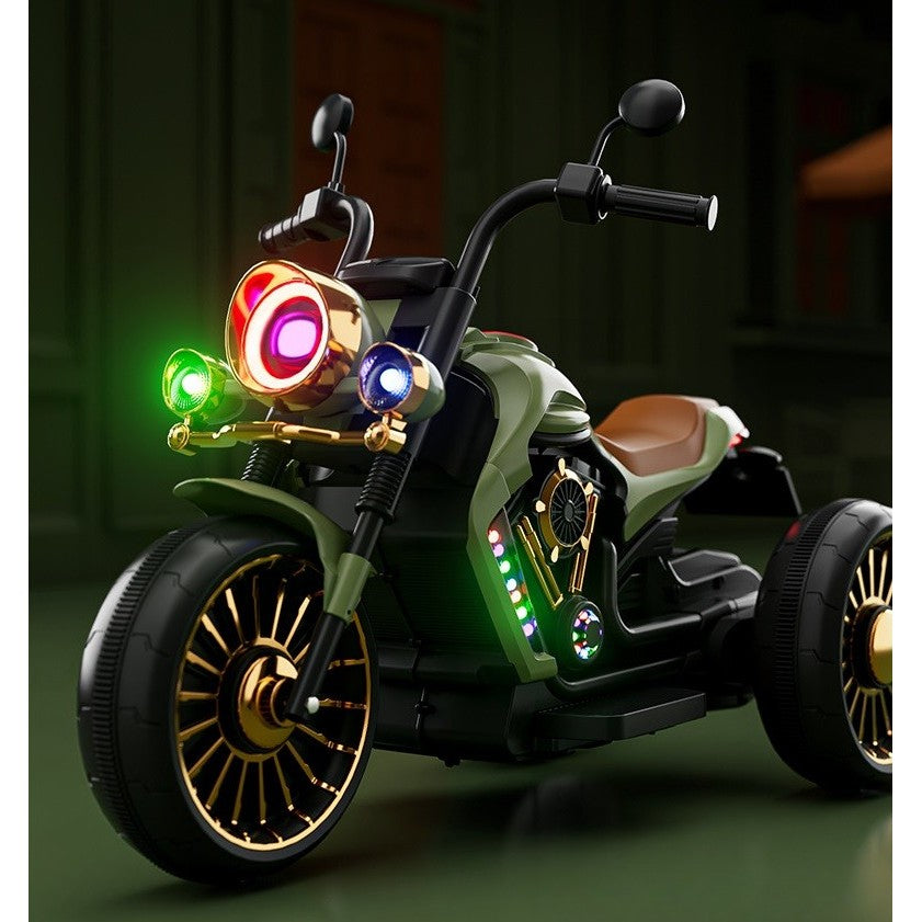 Motocicleta Electrica , cu Acumulator, Bluetooth, Sistem Anti-Rasturnare, Sistem de Lumini si Sunet, 1-8 Ani, 93 x 48 x 63 cm, Verde