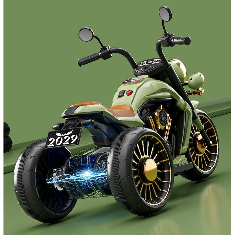 Motocicleta Electrica , cu Acumulator, Bluetooth, Sistem Anti-Rasturnare, Sistem de Lumini si Sunet, 1-8 Ani, 93 x 48 x 63 cm, Verde