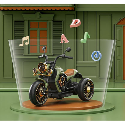 Motocicleta Electrica , cu Acumulator, Bluetooth, Sistem Anti-Rasturnare, Sistem de Lumini si Sunet, 1-8 Ani, 93 x 48 x 63 cm, Verde