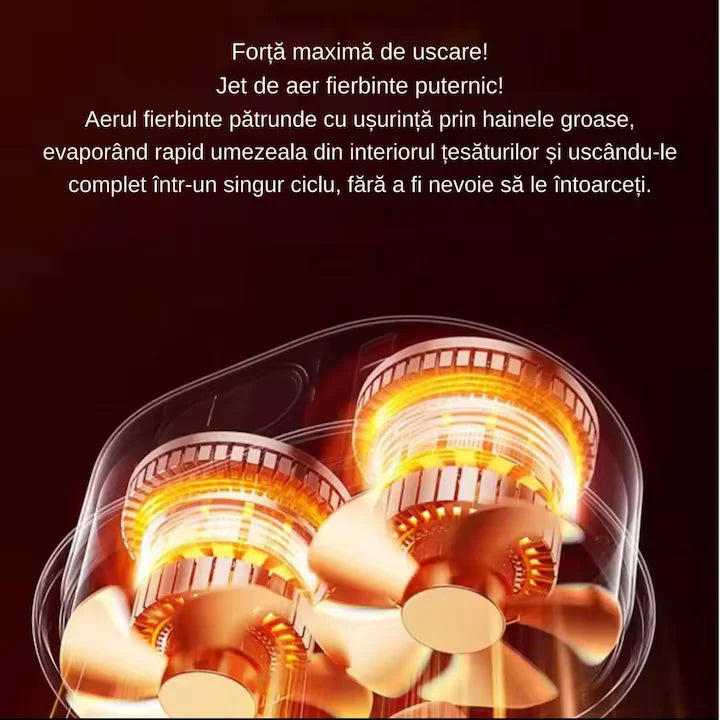 Uscător de Haine Electric Portabil, Mini Dulap Pliabil, 3D Air Drying, 400W, Uscare Rapidă 30 min–6h, Temperatură Constantă, Capacitate 10 kg, Compact și Pliabil, Ideal pentru Apartament și Călătorii