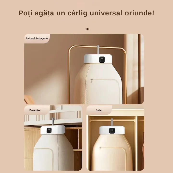 Uscător de Haine Electric Portabil, Mini Dulap Pliabil, 3D Air Drying, 400W, Uscare Rapidă 30 min–6h, Temperatură Constantă, Capacitate 10 kg, Compact și Pliabil, Ideal pentru Apartament și Călătorii