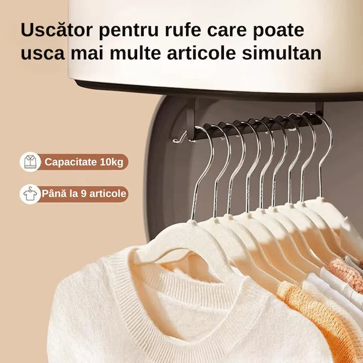 Uscător de Haine Electric Portabil, Mini Dulap Pliabil, 3D Air Drying, 400W, Uscare Rapidă 30 min–6h, Temperatură Constantă, Capacitate 10 kg, Compact și Pliabil, Ideal pentru Apartament și Călătorii