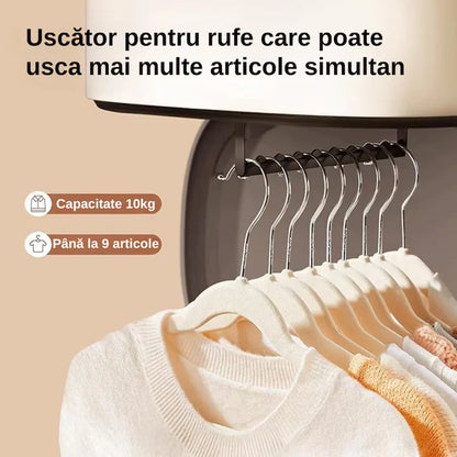 Uscător de Haine Electric Portabil, Mini Dulap Pliabil, 3D Air Drying, 400W, Uscare Rapidă 30 min–6h, Temperatură Constantă, Capacitate 10 kg, Compact și Pliabil, Ideal pentru Apartament și Călătorii